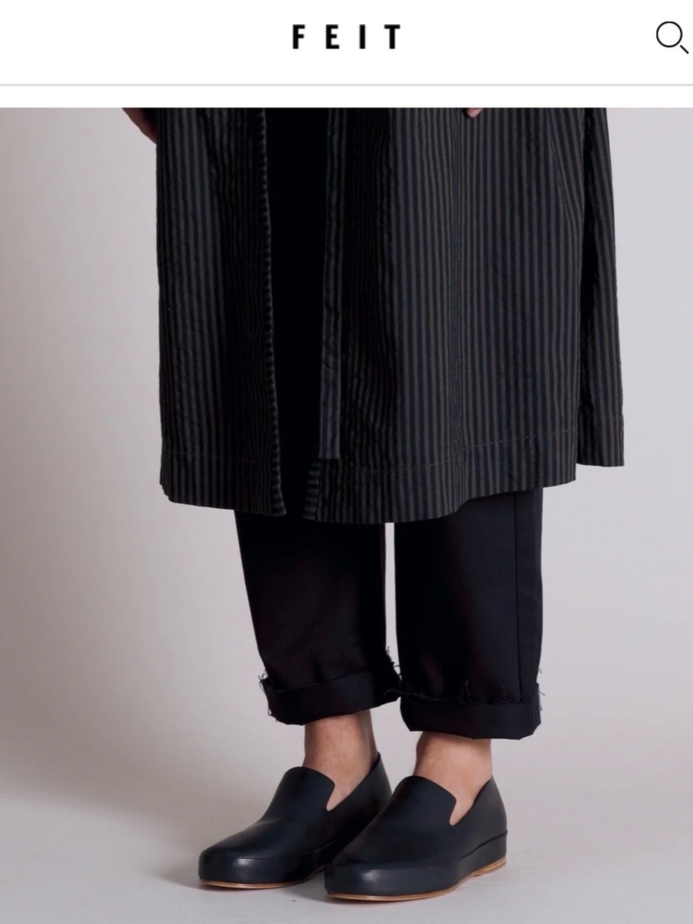 FEIT Black Handsewn Slip-On Leather Loafers